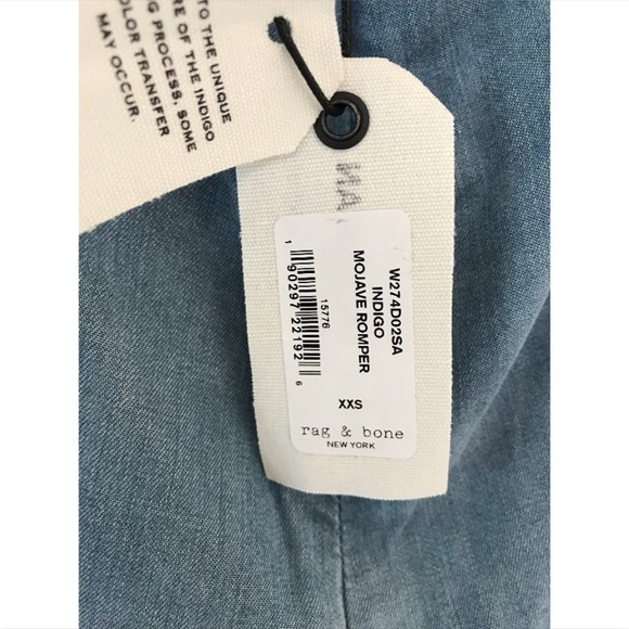 Rag & Bone Mojave Chamray Romper Sz XXS - Picture 7 of 7